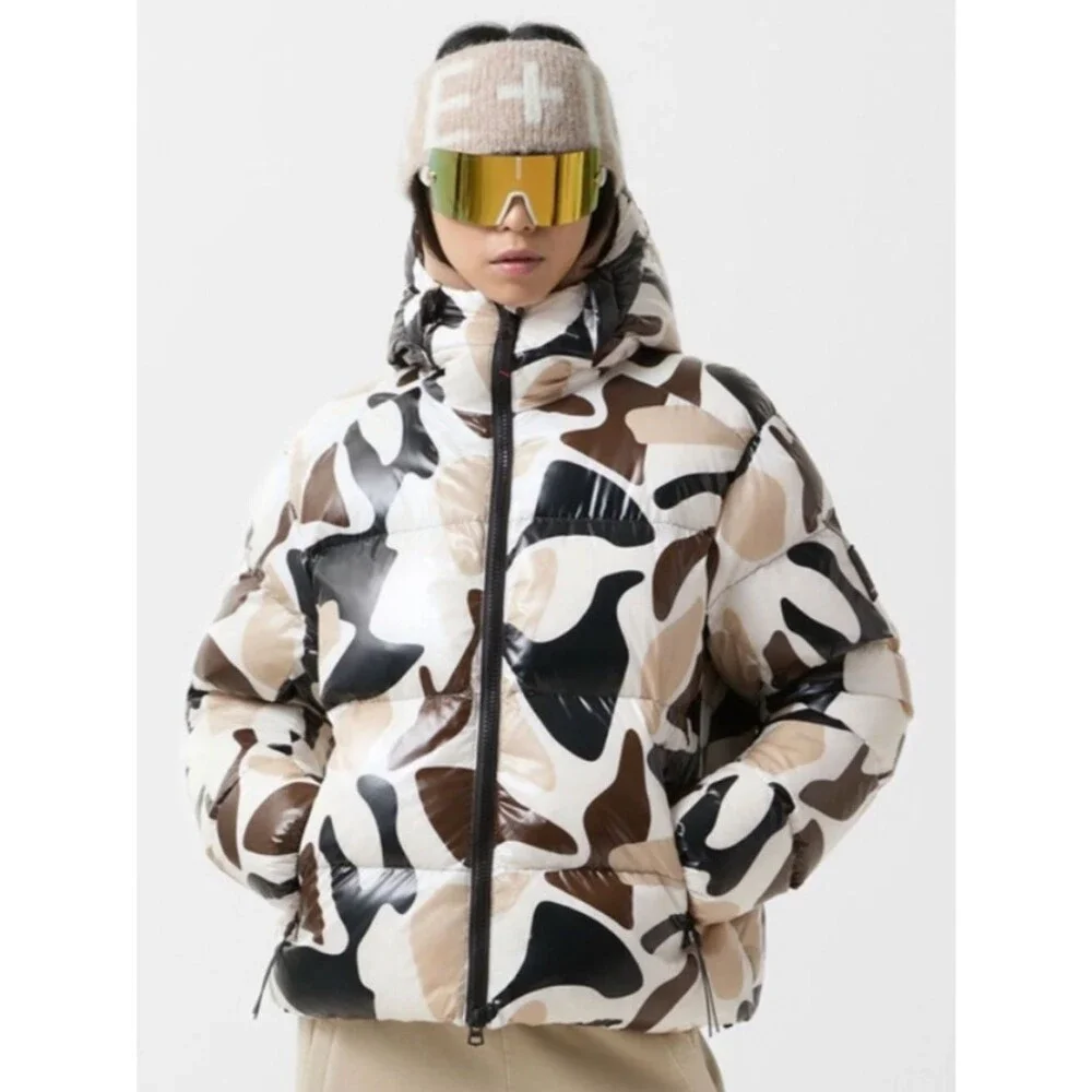 Bogner Fire + Ice Vally-D Puffer Jacket Camo Hooded Down Coat XS 4 34 NWT NEW
